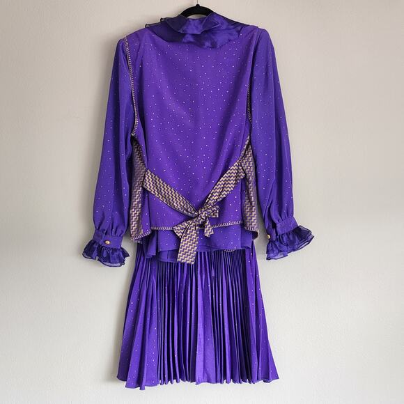 Vintage Jeanne Marc 3-Piece Women's Outfit Set Skirt, Top, and Jacket Purple - Picture 2 of 16